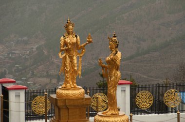 Statues of Godess Tara, Thimpu, Bhutan clipart