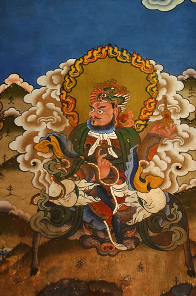 不丹廷布廷布谷Tango修道院的壁画 — 图库照片