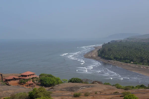 Letecký pohled na Anjarle Beach, Raigad, Maharashtra, Indie — Stock fotografie