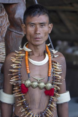 Nagaland, Hindistan, Ocak 2000, Naga kabile portresi, adamım, Hornbill festivali
