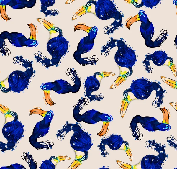 Parrot Pattern Blue Parrot Seamless Pattern Abstract Parrot Texture Animals — Stock Photo, Image