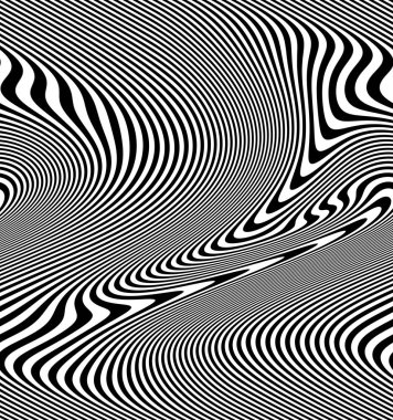 Dalgalı doku, kıvrımlı çizgiler. Bozuk soyut monokrom desenli asimetrik. Hatları olan kusursuz kumaş deseni. Soyut model. Dalga tasarımı. Soyut Çizgiler dalga doğa eko arkaplanı.