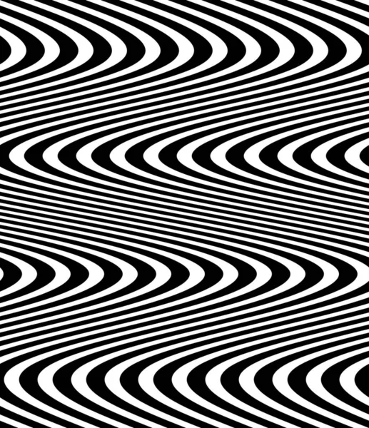 웨이브 줄무늬가 추상적 모노크롬의 비대칭 패턴에 있습니다 추상적 디자인 추상적 — 스톡 사진