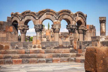 Zvartnots antik tapınak kalıntıları yakın: Erivan, Ermenistan 