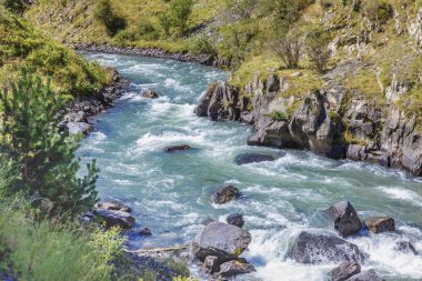 Bir yaz gününde dağ nehri
