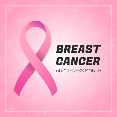 Vektör Meme Kanseri Bilinçlendirme sembolü. Kontur pembe kurdele arka plan. Ekim kanser farkındalık ayıdır.