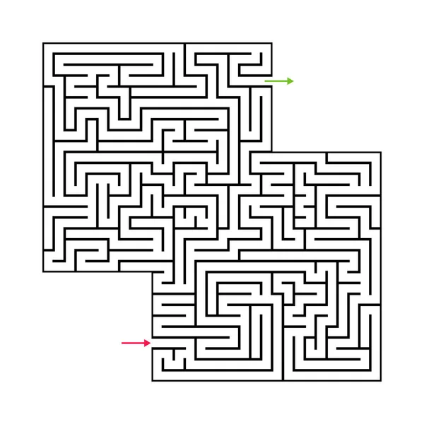 Abstracte Doolhof Labyrint Met Ingang Uitgang Vector Labyrint Eps — Stockvector