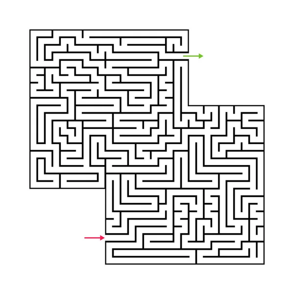 入り口と出口に抽象的な迷路迷路 ベクトル迷宮 Eps — ストックベクタ