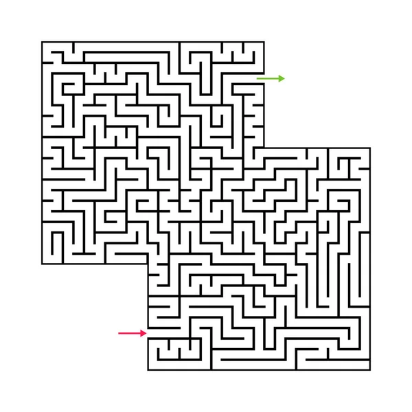 Abstracte Doolhof Labyrint Met Ingang Uitgang Vector Labyrint Eps — Stockvector