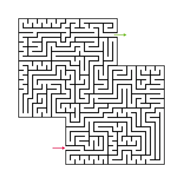 Abstraktes Labyrinth Mit Ein Und Ausgang Vektor Labyrinth Folge — Stockvektor