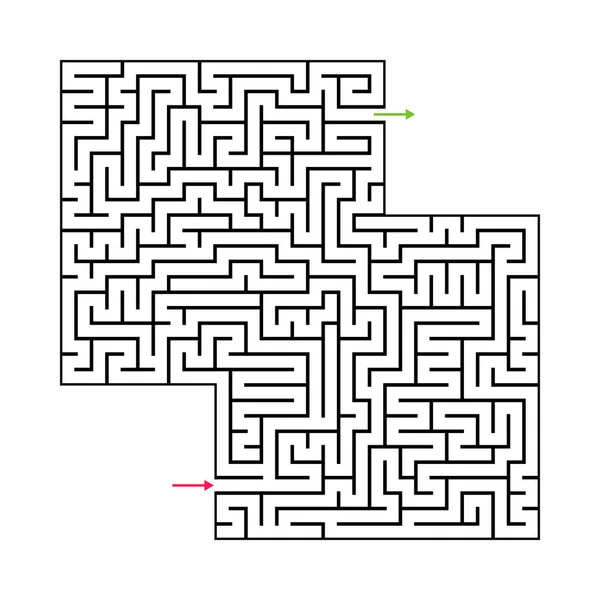 Abstracte Doolhof Labyrint Met Ingang Uitgang Vector Labyrint Eps — Stockvector