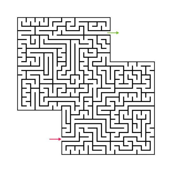 Abstracte Doolhof Labyrint Met Ingang Uitgang Vector Labyrint Eps — Stockvector