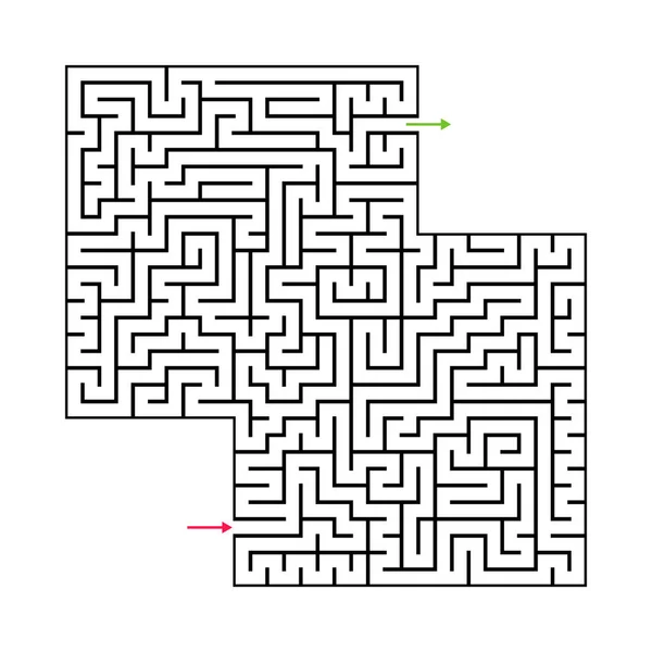 Abstracte Doolhof Labyrint Met Ingang Uitgang Vector Labyrint Eps — Stockvector