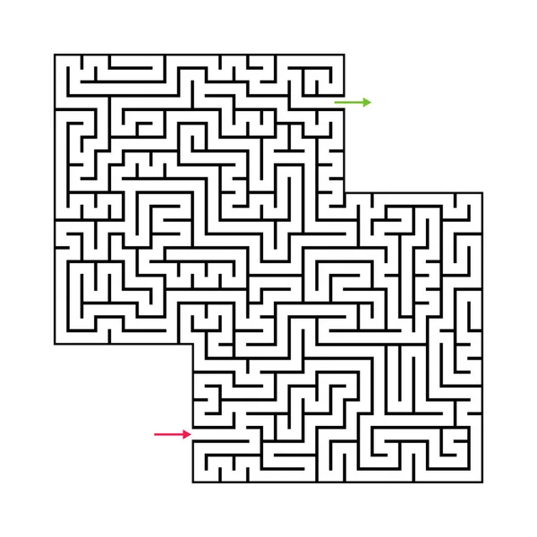 Abstracte Doolhof Labyrint Met Ingang Uitgang Vector Labyrint Eps — Stockvector