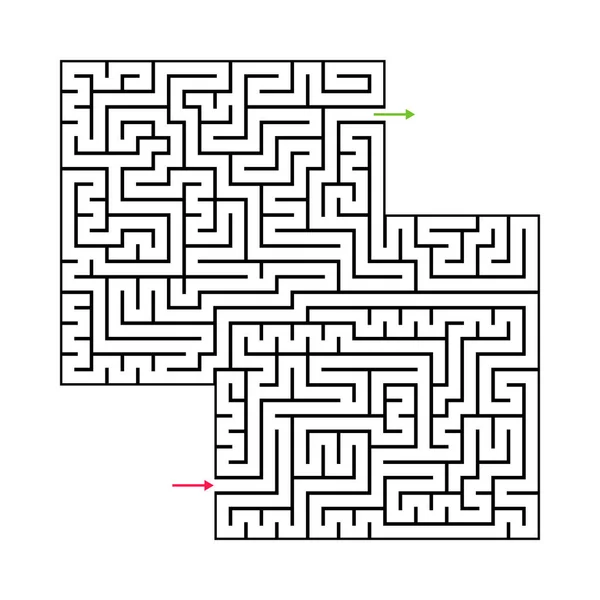 入り口と出口に抽象的な迷路迷路 ベクトル迷宮 Eps — ストックベクタ