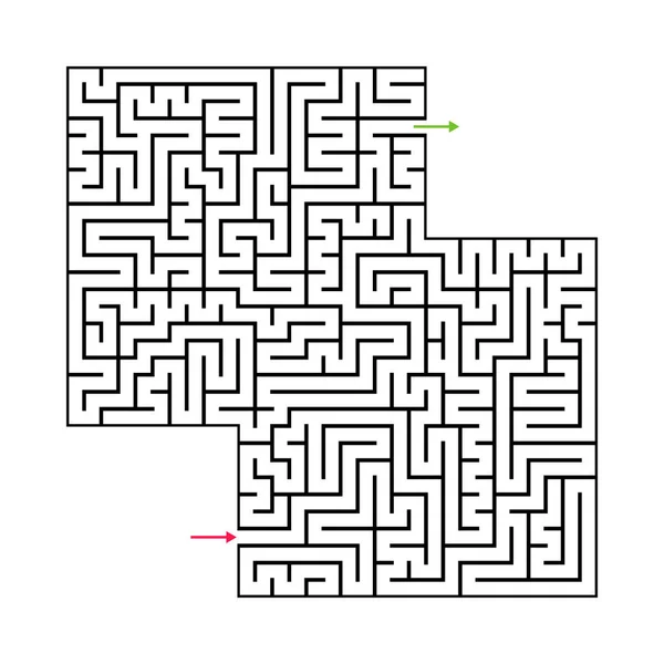 Abstraktes Labyrinth Mit Ein Und Ausgang Vektor Labyrinth Folge — Stockvektor