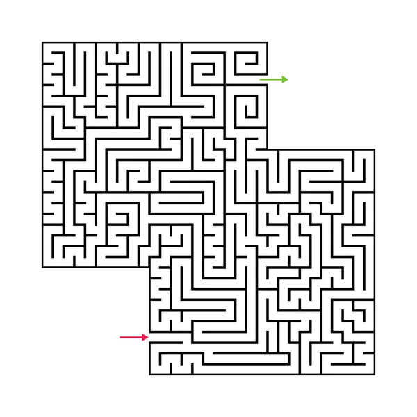 入り口と出口に抽象的な迷路迷路 ベクトル迷宮 Eps — ストックベクタ