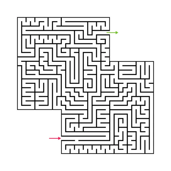 入り口と出口に抽象的な迷路迷路 ベクトル迷宮 Eps — ストックベクタ