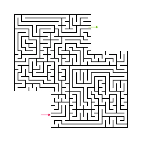 Abstracte Doolhof Labyrint Met Ingang Uitgang Vector Labyrint Eps — Stockvector