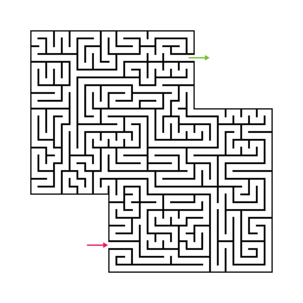 Abstracte Doolhof Labyrint Met Ingang Uitgang Vector Labyrint Eps — Stockvector