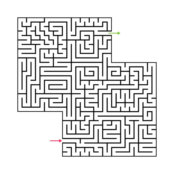 Abstracte Doolhof Labyrint Met Ingang Uitgang Vector Labyrint Eps — Stockvector