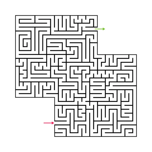 Abstracte Doolhof Labyrint Met Ingang Uitgang Vector Labyrint Eps — Stockvector