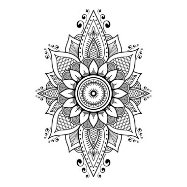 Etnik Mandala Süslemesi. Arapça, Pakistan, Fas, Türkçe, Hindistan, İspanya motifleri