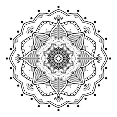 Etnik Mandala Süslemesi. Arapça, Pakistan, Fas, Türkçe, Hindistan, İspanya motifleri