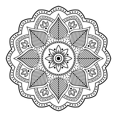 Etnik Mandala Süslemesi. Arapça, Pakistan, Fas, Türkçe, Hindistan, İspanya motifleri