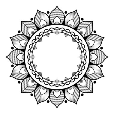 Etnik Mandala Süslemesi. Arapça, Pakistan, Fas, Türkçe, Hindistan, İspanya motifleri