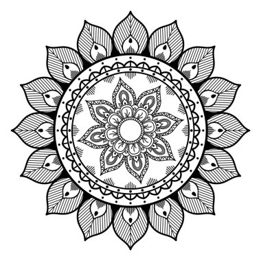 Etnik Mandala Süslemesi. Arapça, Pakistan, Fas, Türkçe, Hindistan, İspanya motifleri