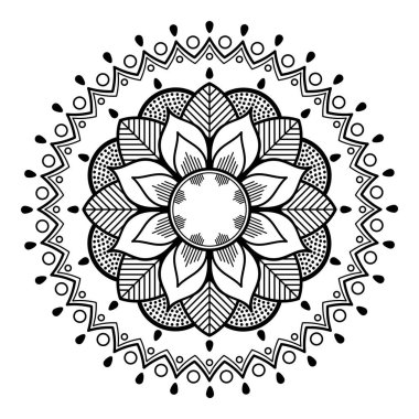 Etnik Mandala Süslemesi. Arapça, Pakistan, Fas, Türkçe, Hindistan, İspanya motifleri