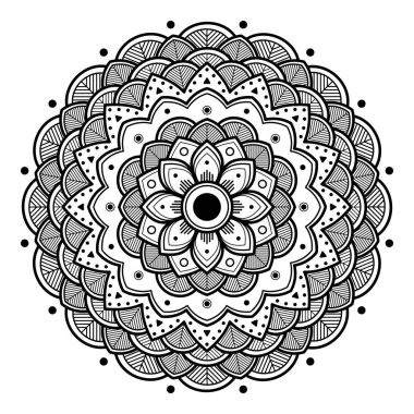 Etnik Mandala Süslemesi. Arapça, Pakistan, Fas, Türkçe, Hindistan, İspanya motifleri