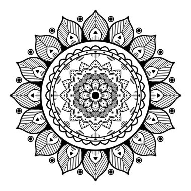 Etnik Mandala Süslemesi. Arapça, Pakistan, Fas, Türkçe, Hindistan, İspanya motifleri