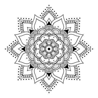 Etnik Mandala Süslemesi. Arapça, Pakistan, Fas, Türkçe, Hindistan, İspanya motifleri