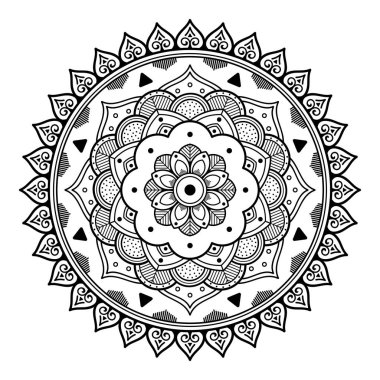 Etnik Mandala Süslemesi. Arapça, Pakistan, Fas, Türkçe, Hindistan, İspanya motifleri