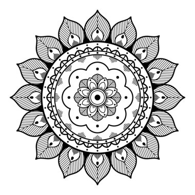 Etnik Mandala Süslemesi. Arapça, Pakistan, Fas, Türkçe, Hindistan, İspanya motifleri