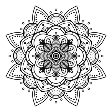 Etnik Mandala Süslemesi. Arapça, Pakistan, Fas, Türkçe, Hindistan, İspanya motifleri