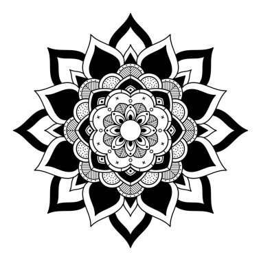 Boyama sayfası için siyah ve beyaz mandala