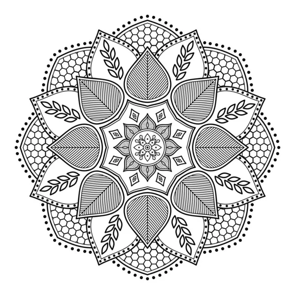 Dekoratív Kézzel Rajzolt Kerek Minta Formájában Mandala Lézeres Vágás Fehér — Stock Fotó