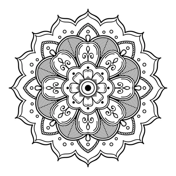 Mandala Bianco Nero Pagina Colorare — Foto Stock