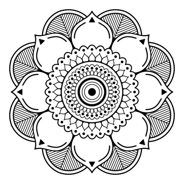 Mandala Blanco Negro Para Colorear Página — Foto de Stock