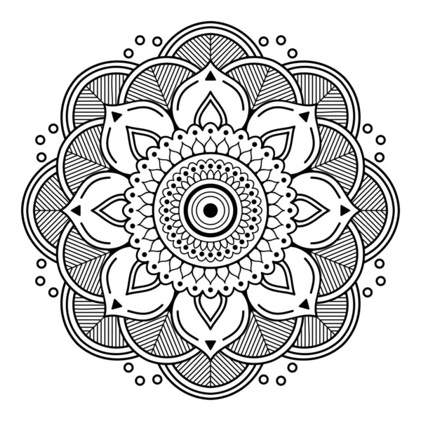 Mandala Blanco Negro Para Colorear Página — Foto de Stock