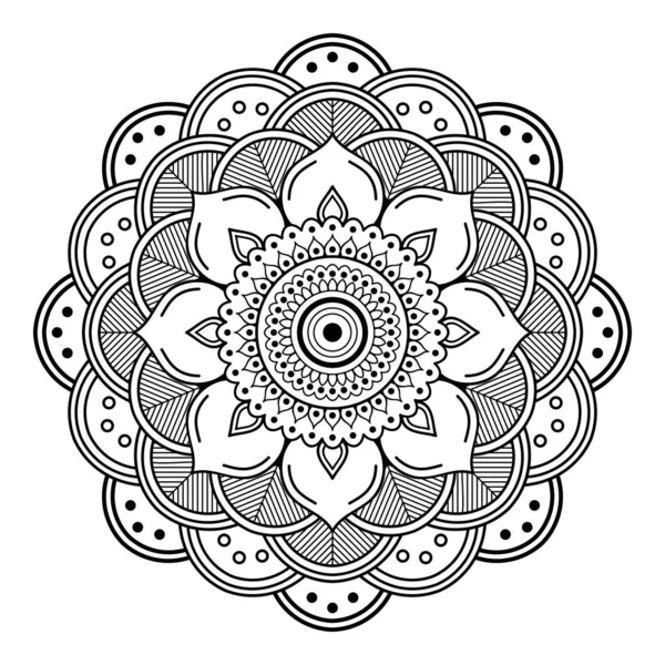 Mandala Blanco Negro Para Colorear Página — Foto de Stock