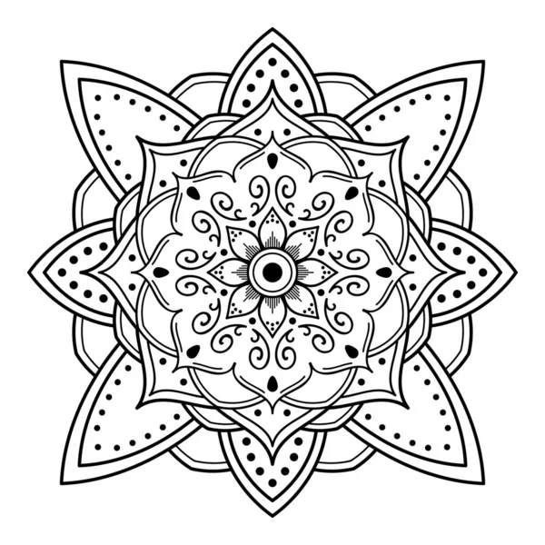 Mandala Preto Branco Para Colorir Página — Fotografia de Stock