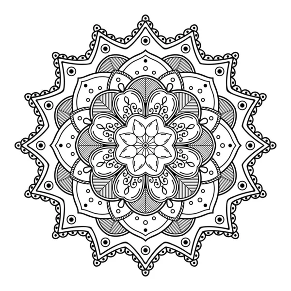 Mandala Bianco Nero Pagina Colorare — Foto Stock