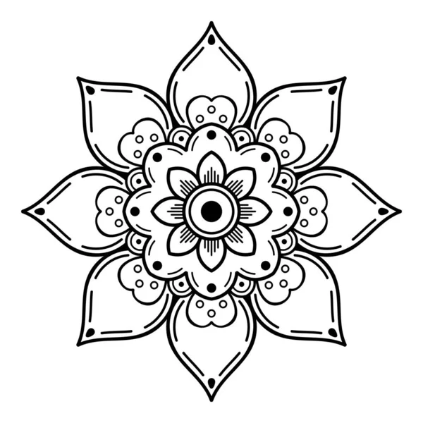 Boyama Sayfası Için Siyah Beyaz Mandala — Stok fotoğraf