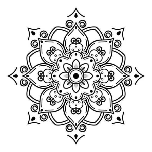 Mandala Preto Branco Para Colorir Página — Fotografia de Stock