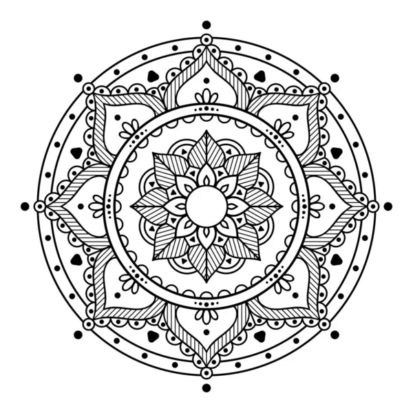 Mandala Blanco Negro Para Colorear Página — Foto de Stock