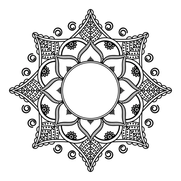 Mandala Bianco Nero Pagina Colorare — Foto Stock